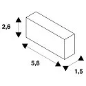 Eutrac Straight coupler electrically for 3-Phase High voltage Track, silver grey