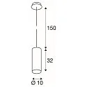 SLV Pendant luminaire ENOLA, Ø 10cm / L 32cm, E27 A60 max. 60W, aluminium, white