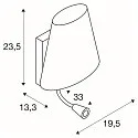 SLV Wall luminaire COUPA FLEXLED Chrom/white LED warmwhite