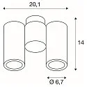 Wall-/Ceiling spot ENOLA B SPOT DOUBLE, 2-heads, 2x GU10 QPAR51,  rotatable, swivelling, aluminium, white