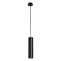 Pendant luminaire ENOLA B PD-1, IP20, GU10 QPAR51, Ø 6,7cm / H 30cm, aluminium, black