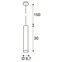 Pendant luminaire ENOLA B PD-1, IP20, GU10 QPAR51, Ø 6,7cm / H 30cm, aluminium, white