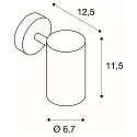 Wall-/Ceiling spot  ENOLA B SINGLE SPOT, 1-head, GU10 QPAR51, rotatable, swivelling, aluminium, black