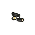 Wall-/Ceiling spot  ENOLA B DOUBLE SPOT, 2-heads, 2x GU10 QPAR51,  rotatable, swivelling, aluminium, black