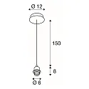 Pendant luminaire FENDA E27 Pendant rod, shade excl., black
