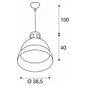 Pendant luminaire / reflector lamp PARA 380, E27