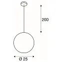 Pendant luminaire ROTOBALL 40, white, E27
