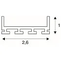 SLV GLENOS Profi-Profile 2609-200, Surface-/Recessed Profile, 2m, excl. cover, black matt