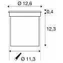 Premium LED Outdoor Floor recessed luminaire ROCCI 125 RUND, IP67, stainless steel 316, 8.6W 120° 3000K 580lm