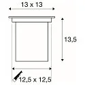 SLV Outdoor luminaire DASAR SQUARE GU10 Recessed luminaire Stainless steel cover