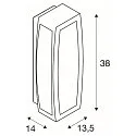 SLV Wall luminaire MERIDIAN BOX with sensor (Motion Detector), anthracite