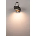 SLV Outdoor Wall luminaire SITRA 360 WL, IP44, GX53 TCR-TSE max. 9W, rotatable, swivelling, anthracite