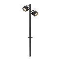Outdoor Spike luminaire SITRA 360 SPIKE, 2-heads, 67cm, IP44, 2x GX53, swivelling 90°, rotatable, with cable, anthracite