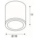Outdoor Ceiling Luminiare SITRA CL, Ø 10cm / H 11cm, IP44, GX53 TCR-TSE max. 9W, white