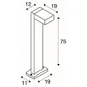 Floor lamp QUADRASYL SL 75, square, GX53, max. 11W