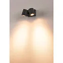 SLV Outdoor luminaire NEW MYRA WALL SPOT Wall luminaire, 2xGU10, IP55, anthracite