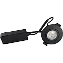 recessed luminaire LOW PROFILE round IP54, black matt dimmable 6W 470lm 3000K