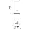 ACB Outdoor wall luminaire CUBE 16/2039-12, IP54, E27 max. 20W, anthracite
