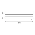 ACB LED wall luminaire BOX 16/3200-90, IP44, 89cm, silver, 15W 4000K 1100lm