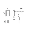 reading lamp CIO 16/3239 with switch, adjustable IP20, white