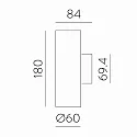 wall luminaire PIPE 16/3986-2 2 flames IP20, white