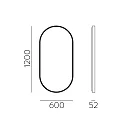ACB mirror with lighting DANIELA 9755, black glossy