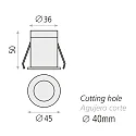 ACB ceiling recessed luminaire DOT IP20, black 