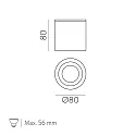 ACB ceiling luminaire VANDUO 3467/8 GU10 IP65, chrome