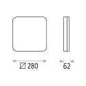 ACB LED outdoor luminaire SQUARE 3512/28, IP54 IK08, 24W 3000K-6500K 1989lm, white