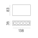 ACB ceiling luminaire INVISIBLE 3980/138 IP20, white