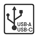 socket USB-A + USB-C (NO 4417 /-19) 2-fold, with USB connection, with cover, grey, black