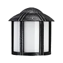 Outdoor Wall luminaire Type No. 3221, semicircular with roof, IP44, E27 QA55 max. 57W, cast alu / Opal glass, black-silver