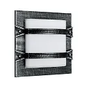 Outdoor Wall and Ceiling luminaire Type No. 6262, square, 2 crossbars, IP44, E27 QA55 max. 57W, cast alu opal glass, black