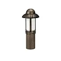 Pedestal luminaire Country style Night watcher Type No. 0531, IP44, 50cm, E27 QA55 max. 57W, cast alu, glass, brown brass