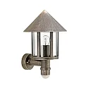Outdoor Wall luminaire Country style Conical roof modern Type No. 1824 with motion sensor, cast alu, glass, brown brass