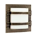 Outdoor Wall and Ceiling luminaire Type No. 6262, square, 2 cross braces, IP44, E27 QA55 max. 57W,cast alu, brown brass
