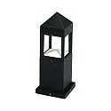 Outdoor Pedestal luminaire Type No. 0523, IP44, height 37cm, R7s QT-DE max. 80W, cast alu / opal glass, black matt