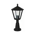 Pedestal luminaire Country style modern Type No. 0529, IP44, 56.5cm, E27 QA55 max. 57W, cast alu / acrylic glass, black matt