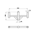 Outdoor Top Type No. 1009 for Mast lights with plait measure Ø 7.6cm, 2-way, width 90cm, black
