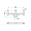 Albert Outdoor Top Type No. 1009 for Mast lights with plait measure Ø 7.6cm, 2-way, width 90cm, black