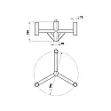 Outdoor Top Type No. 1010 for Mast lights with plait measure Ø 7.6cm, 3-way, Ø 90cm, black