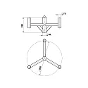 Albert Outdoor Top Type No. 1010 for Mast lights with plait measure Ø 7.6cm, 3-way, Ø 90cm, black