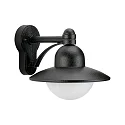 Outdoor Wall luminaire Country style Hat shape round Type No. 1850, IP44, E27 QA55 max. 57W, cast alu / glass, black matt