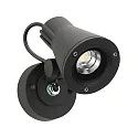 LED Outdoor Wall Spot Type No. 2353, IP54, 230V AC/DC, 8W 3000K 800lm 30°, rotatable and pivotable, cable, black matt