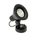 LED Outdoor Wall Spot Type No. 2355, IP54, 16W 3000K 2240lm 30°, rotatable and pivotable, dimmable, cast alu, black matt