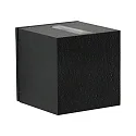LED Outdoor Wall Spot Type No. 2370 - 2-sided, tight/tight, square, IP44, 230V AC/DC, 2x 3W 3000K 330lm, lens clear, black