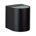 LED Outdoor Wall Spot Type No. 2402 - 2-sided, wide/wide, round, IP44, 230V AC/DC, 2x 6.7W 3000K 600lm, glass, black
