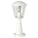 Pedestal luminaire Type No. 0554, IP54 IK08, 40.5cm, E27 QA55 max. 57W, aluminum / plastic clear, impact resistant, white