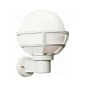Outdoor Wall luminaire Type No. 0612 with ball shade Ø 23cm, IP44, E27 QA55 max. 57W, cast alu / opal glass, white