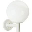 Outdoor Wall luminaire Type No. 0801 with white ball Ø 50cm, IP44, E27 A65 max. 150W, cast alu / plastic
